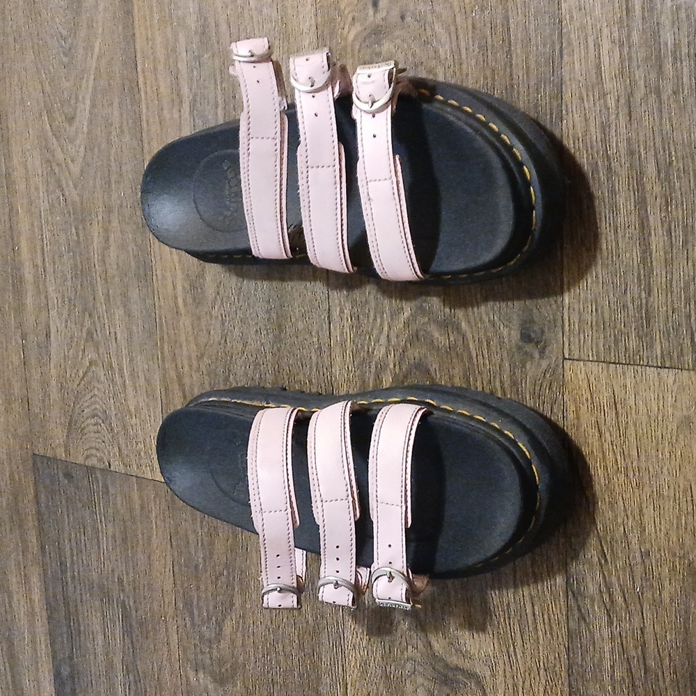 Dr. Martens Blaire Slide Leather Sandals in Pink. - Picture 16 of 16